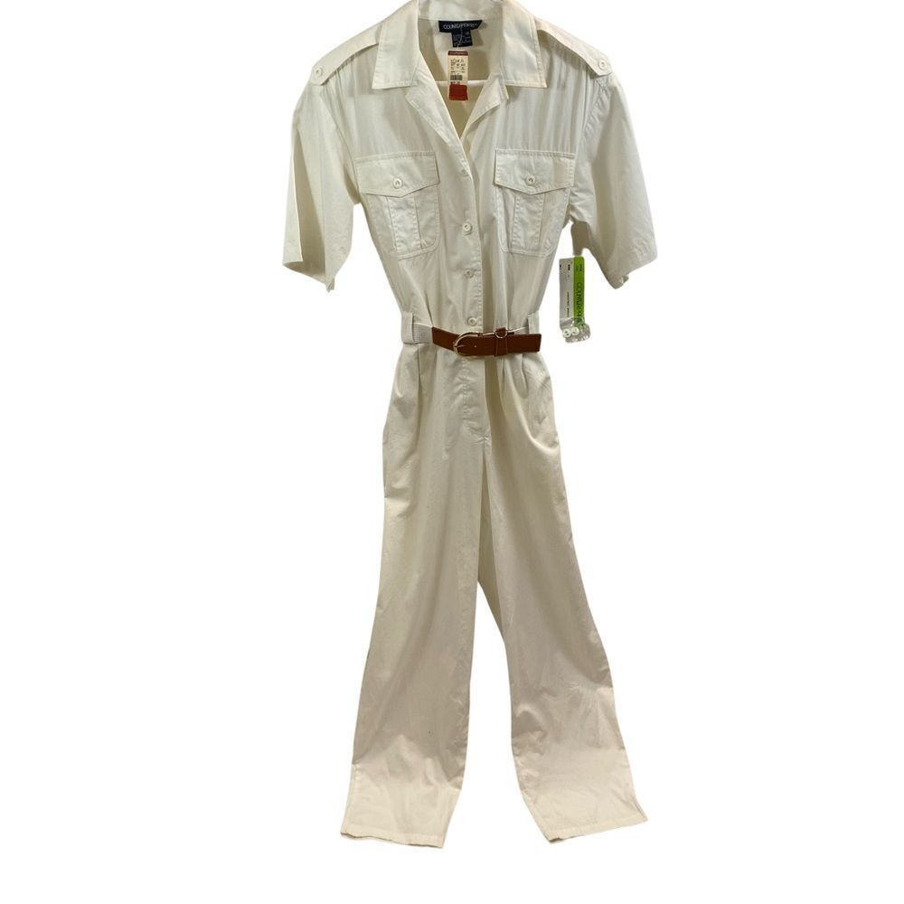 New With Tags Vintage 80’s Counterparts Brand Off White Utility Jumpsuit Size 14